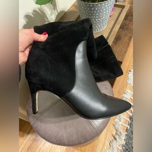 Charles David Pinstripe Leather & Suede Boots